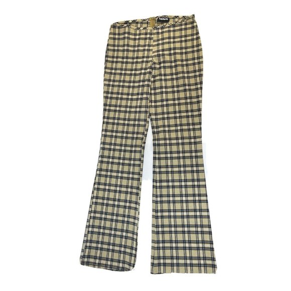 Vintage Plaid Wide Leg Flare Trouser Pants Goth